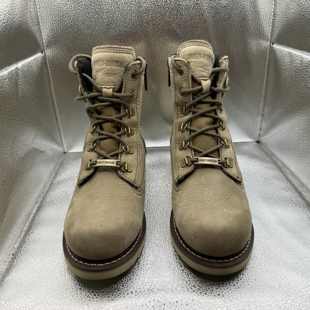 Size 8.5 Harley-Davidson Marconi Brown Womens Leather Motorcycle Riding Boots - Picture 3 of 12